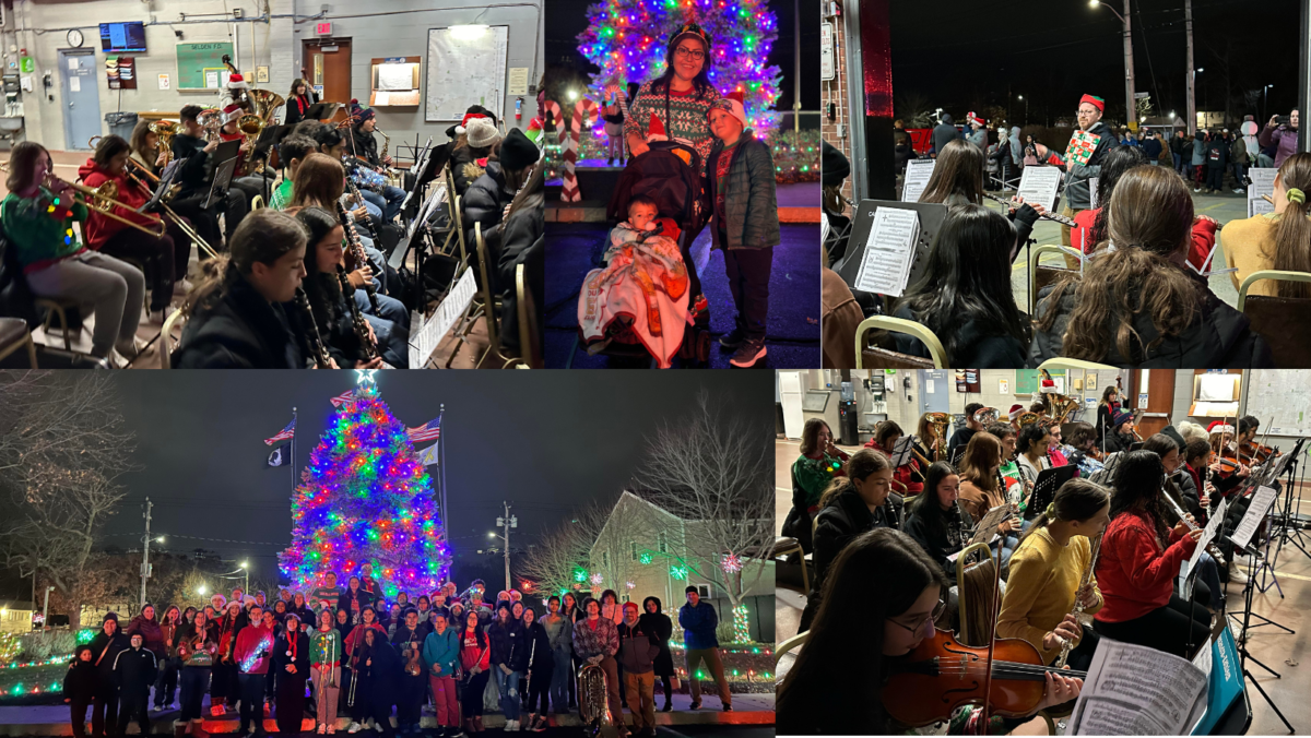 Newfield High School Tri-M Honor Society Sleighs at the Selden Fire House Tree Lighting Ceremony