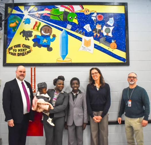 Selden Middle School student completes his inspirational mural